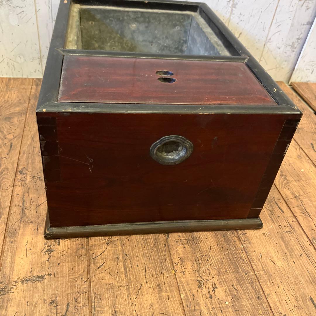 昭和レトロ 木製 火鉢 長火鉢 箱火鉢 囲炉裏 骨董 古道具 古民具 ビンテージ