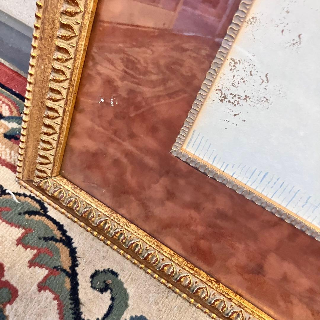 大型絵画 アンティーク 金縁 フラワーポット オブジェ アート 芸術美術 壁掛け