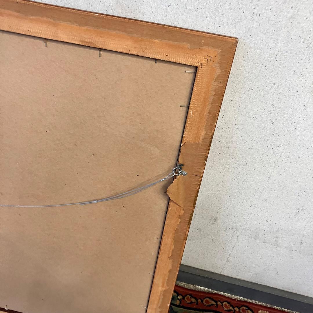 大型絵画 アンティーク 金縁 フラワーポット オブジェ アート 芸術美術 壁掛け