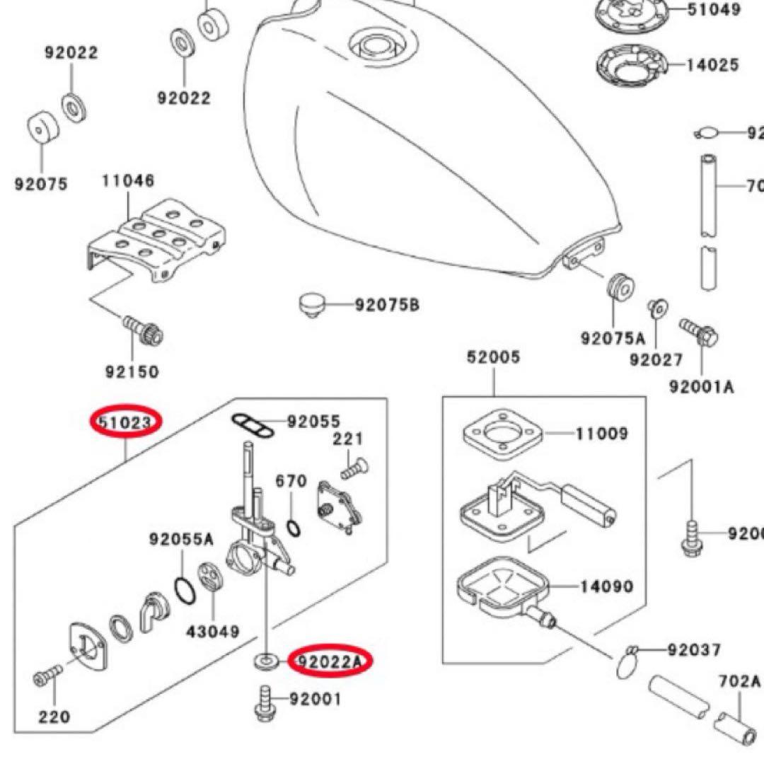 在庫あり 即納 ゼファー400 C1-C7 純正 ガソリンコック ガスケット