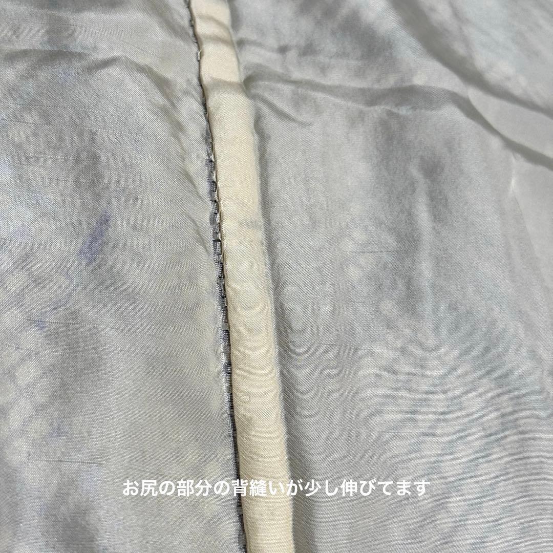 総絞り　美品　振袖六点フルセット　157〜167cm　裄長め　青