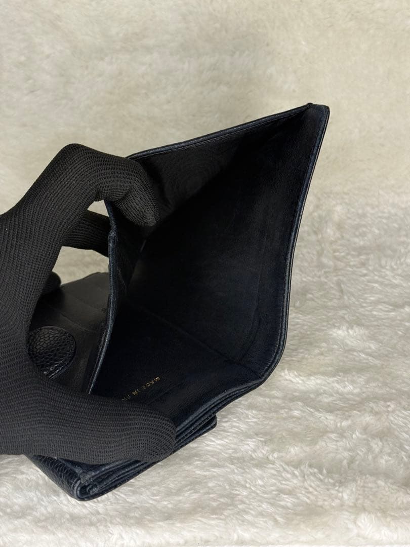 【CHANEL✨】二つ折り財布 キャビアスキン ブラック