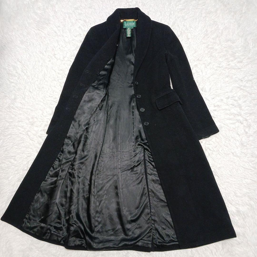 ローレン ラルフローレン ウール チェスターコート ロング 黒 S