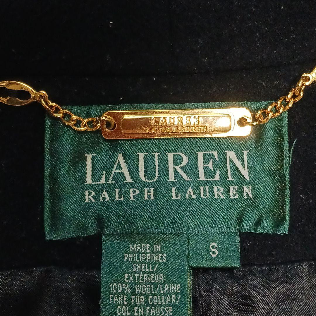 ローレン ラルフローレン ウール チェスターコート ロング 黒 S