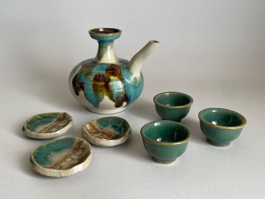 儀間常照 カラカラ おちょこ 豆皿 セット やちむん 焼物 沖縄 酒器 民藝