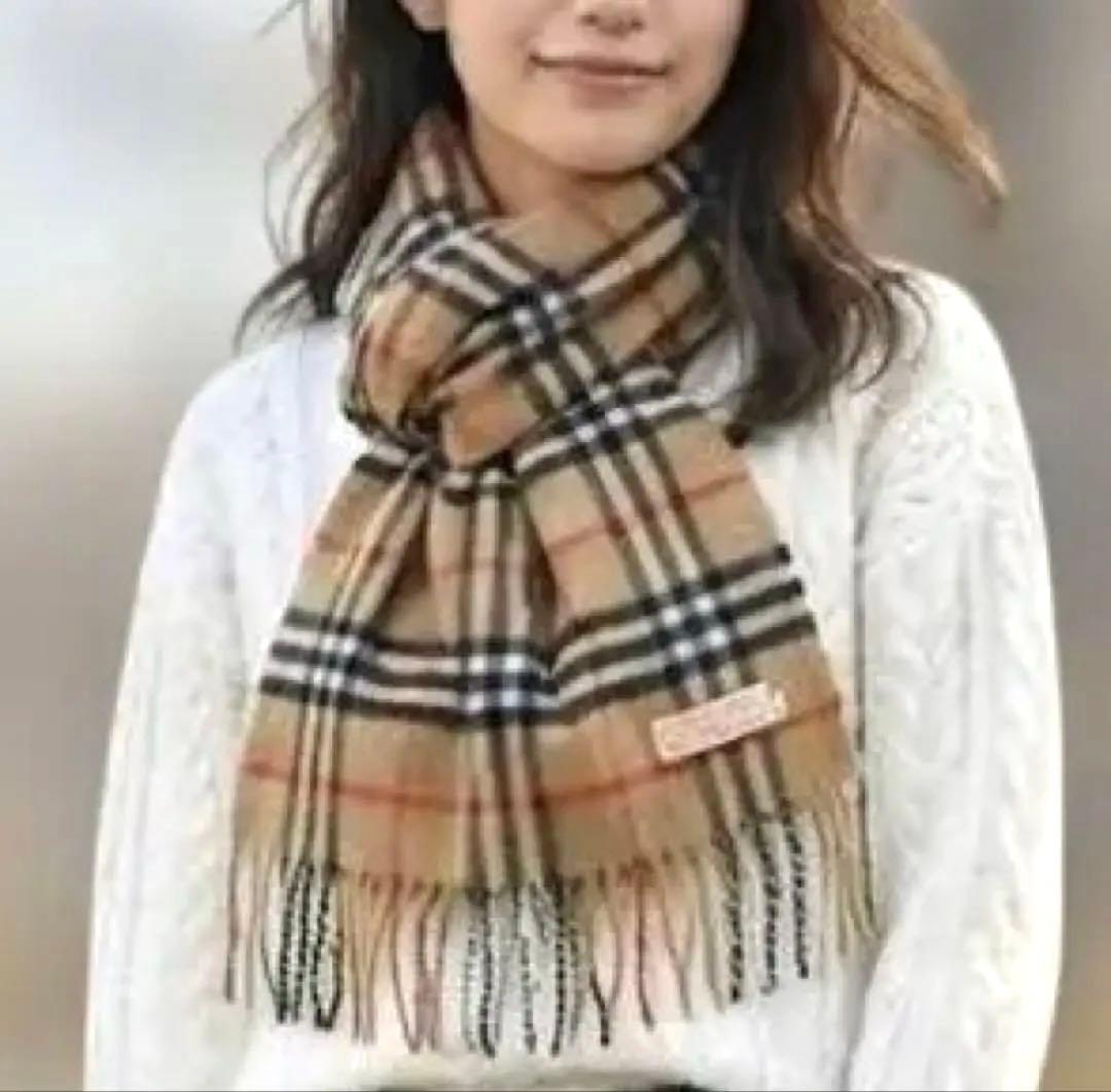 極美品Burberrys バーバリーカシミヤ 100%ノバチェックマフラー