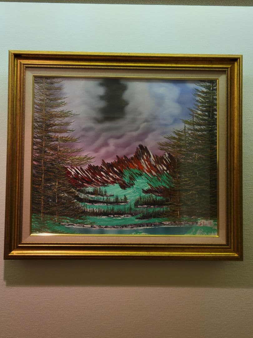 絵画 Mountain waterfall