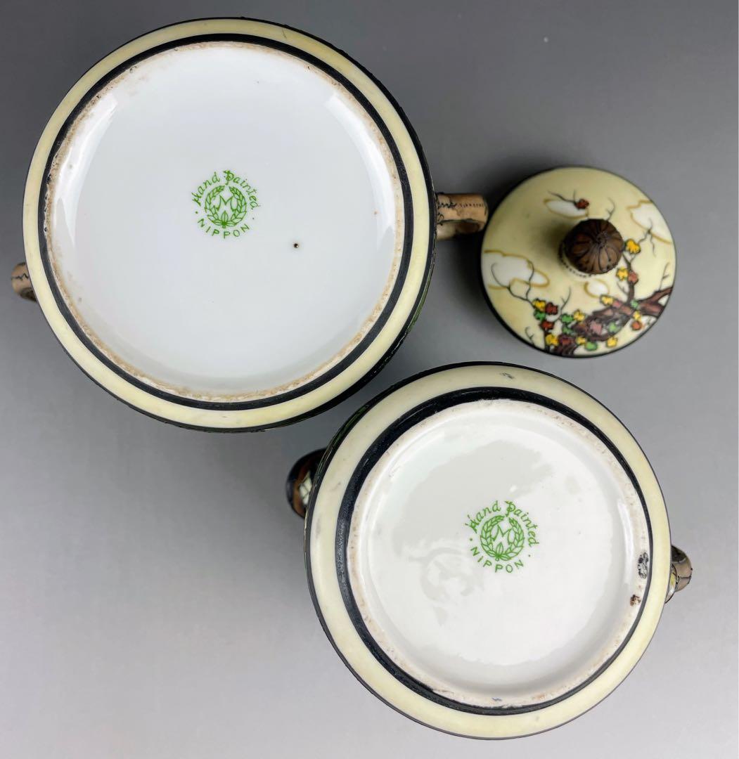 オールドノリタケ ウッドランド シュガーボウル クリーマー 一陳盛り 盛上げ