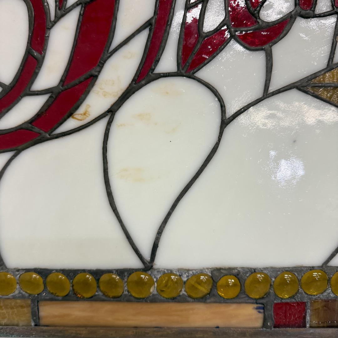 送料込み【希少】【幅67㎝】グレインベルト　特大ステンドグラス 看板 パネル