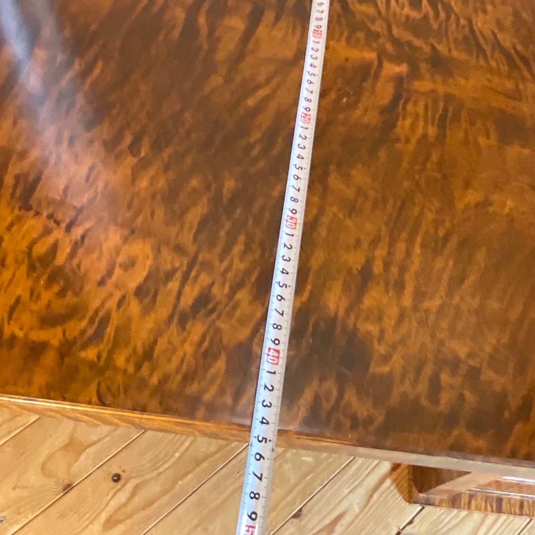 レア！無垢材 虎杢 縮み杢 高級家具 23kg 一枚板 座机 文机 座敷机 座卓