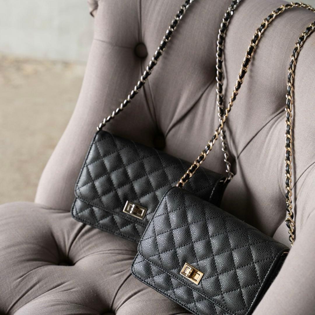 東京百花　キルティングチェーンバッグ　Caviar Oggia キャビアスキン