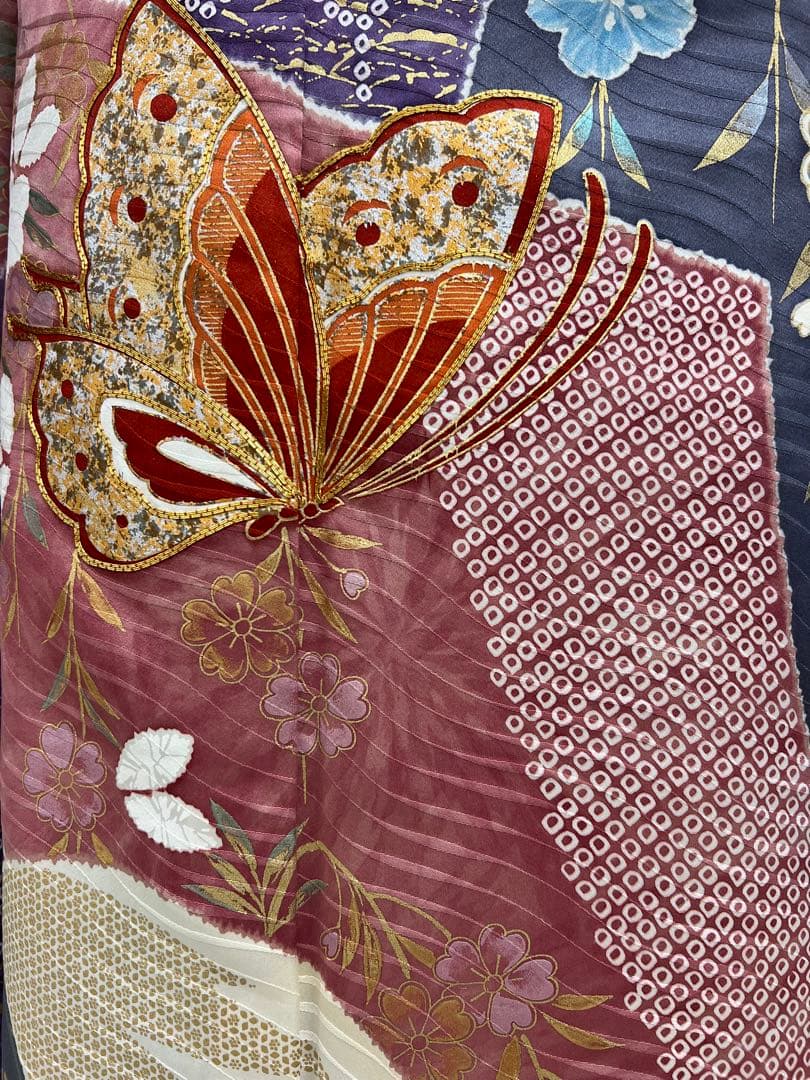 振り袖　フルセット　長襦袢　成人式　金彩加工　刺繍入り　セット　しつけ付　586