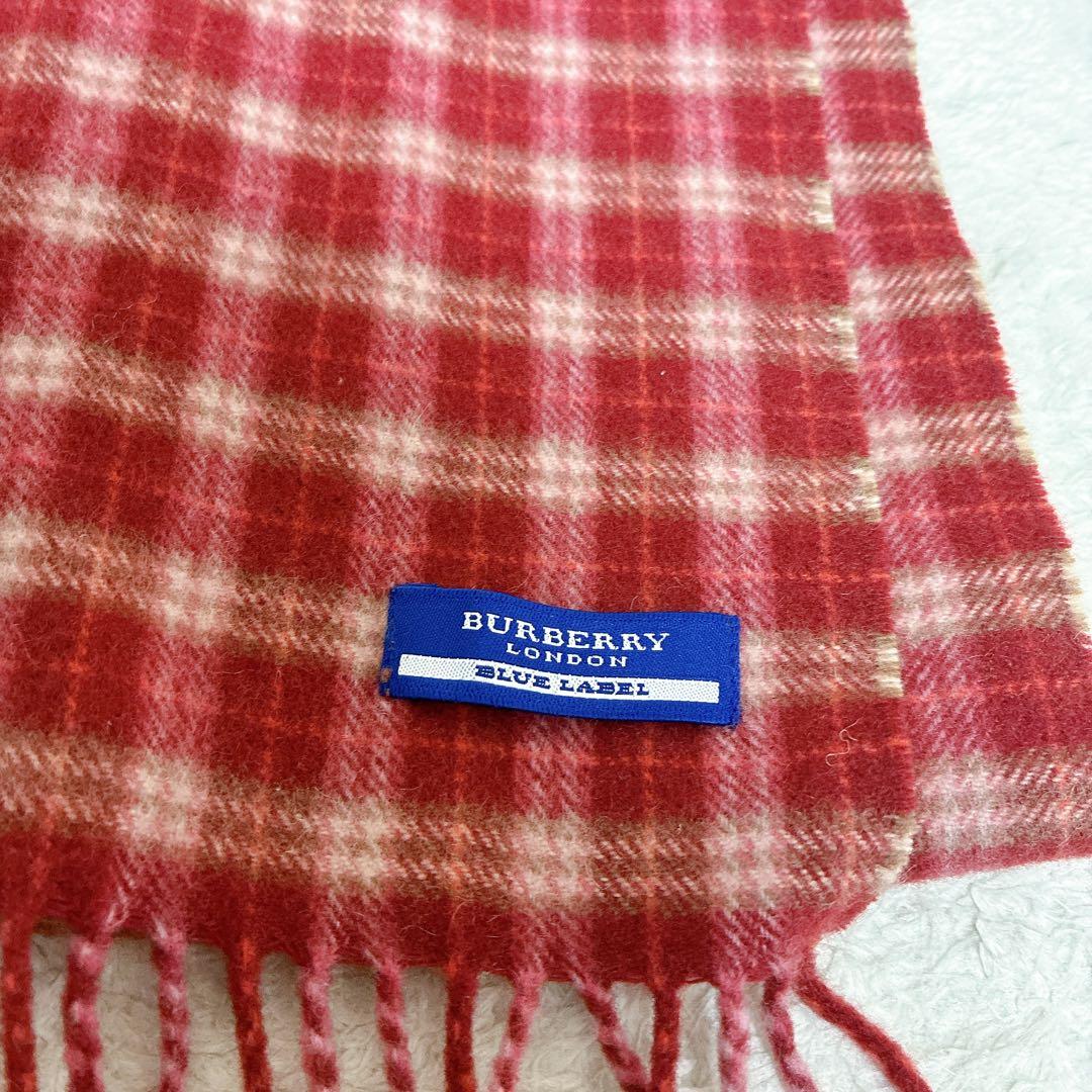 BURBERRY BLUE LABEL バーバリー　赤 チェック マフラー