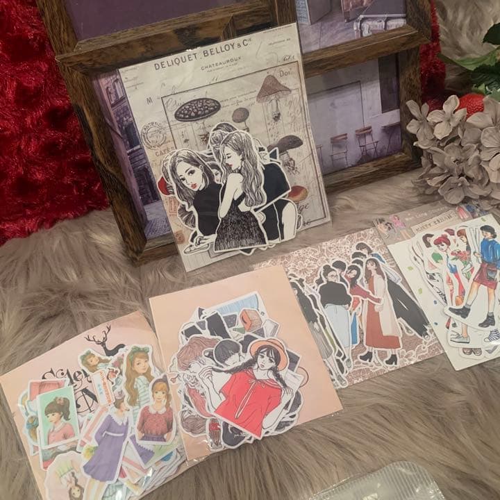 ▶︎import/最終価格♡女の子ステッカー女の子シール限定セット♡