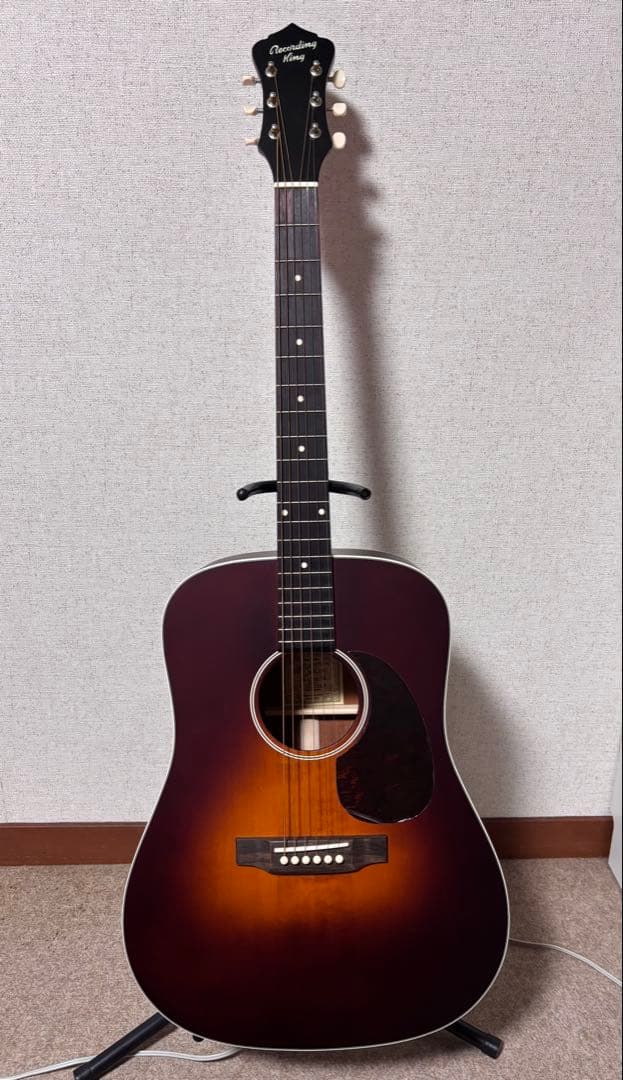オール単板Recording King ドレッド　エレアコースティックギター