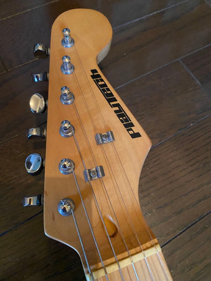 ミニエレキギターストラトキャスターピンクキッズ女子トラベルギタープレイテック廃番