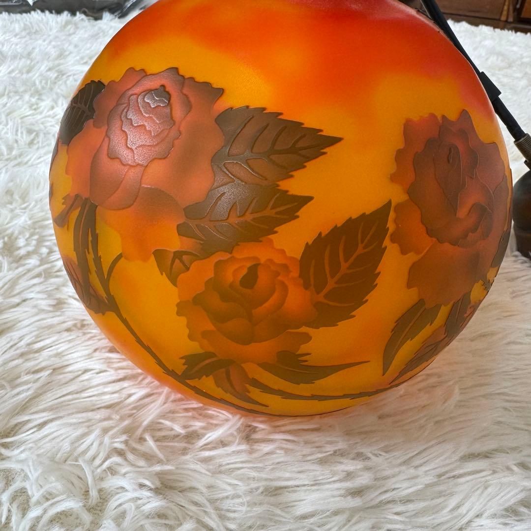 Emile Galleエミールガレ　カメオ　バラ　薔薇　ランプ　天井ライト　照明