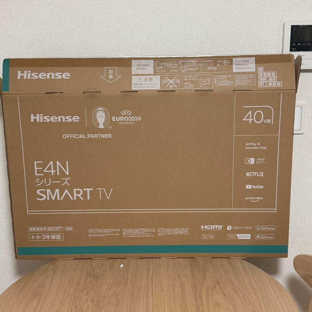 美品！Hisense E4N 40V型 フルHD SMART TV 2024年式