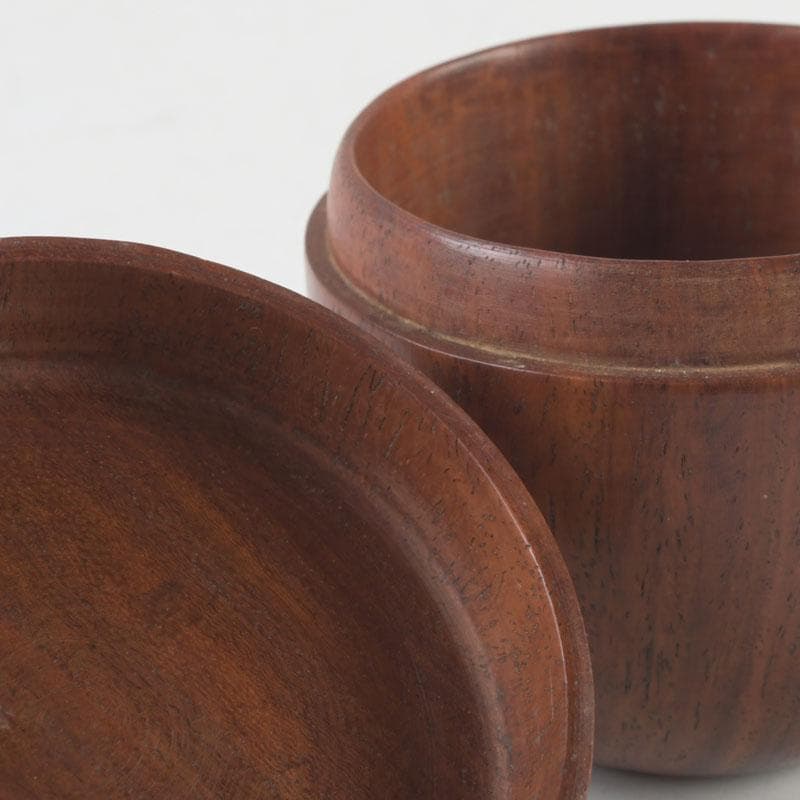 茶道具　天然木　無垢彫　棗　時代箱付　V　9311