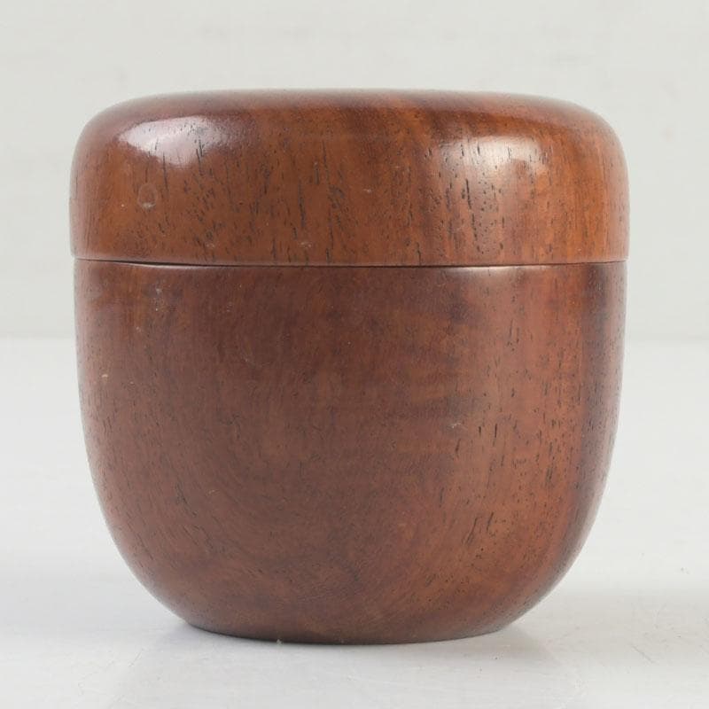 茶道具　天然木　無垢彫　棗　時代箱付　V　9311