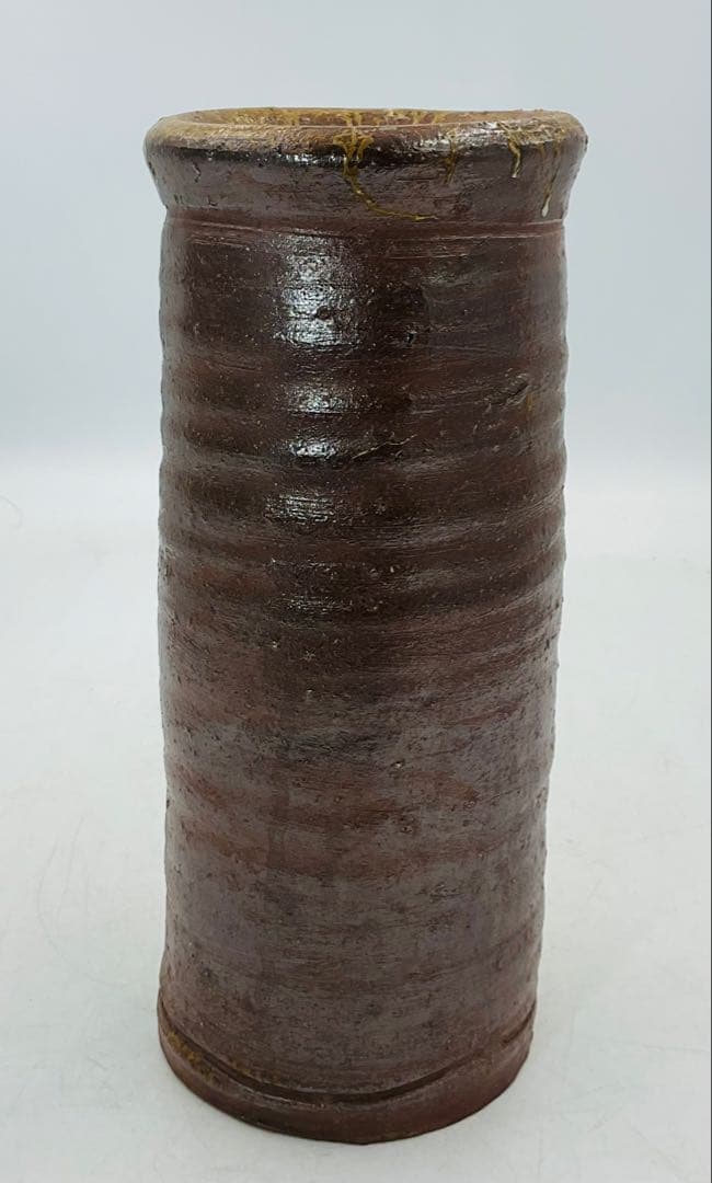 【902】★人間国宝・藤原啓先生　備前焼花入　四方桟共箱★