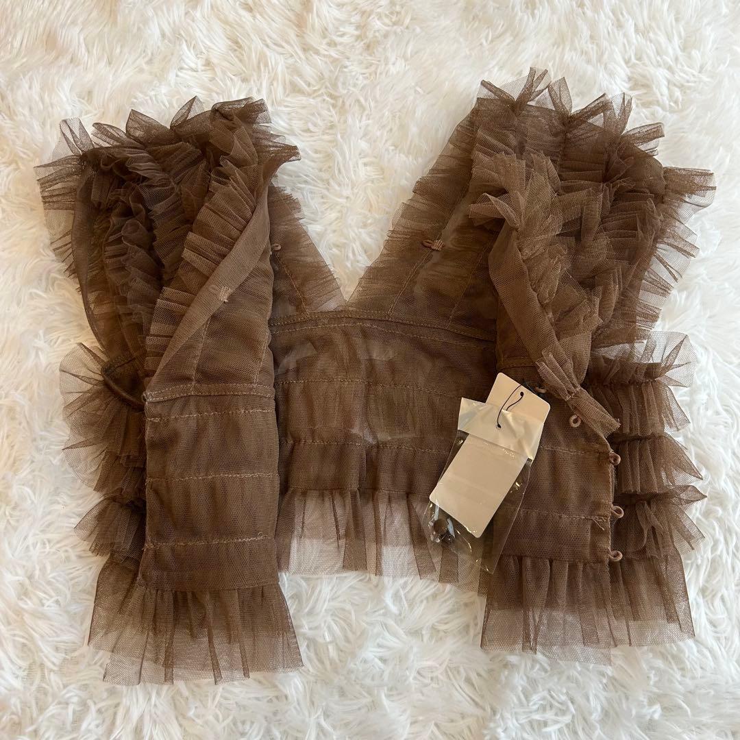 【新品✨️】niana チュールベスト&オールインワン パンツドレス ブラウン M