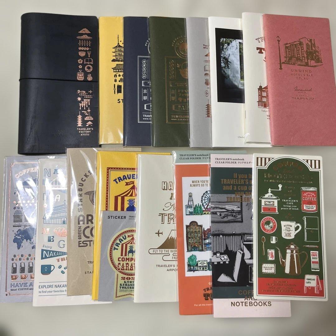トラベラーズノート京都限定&リフィルノート色々12冊及びクリアホルダー等
