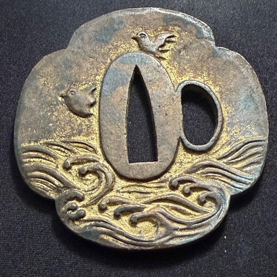 刀鍔 武具 江戸時代 戦国時代 波デザイン