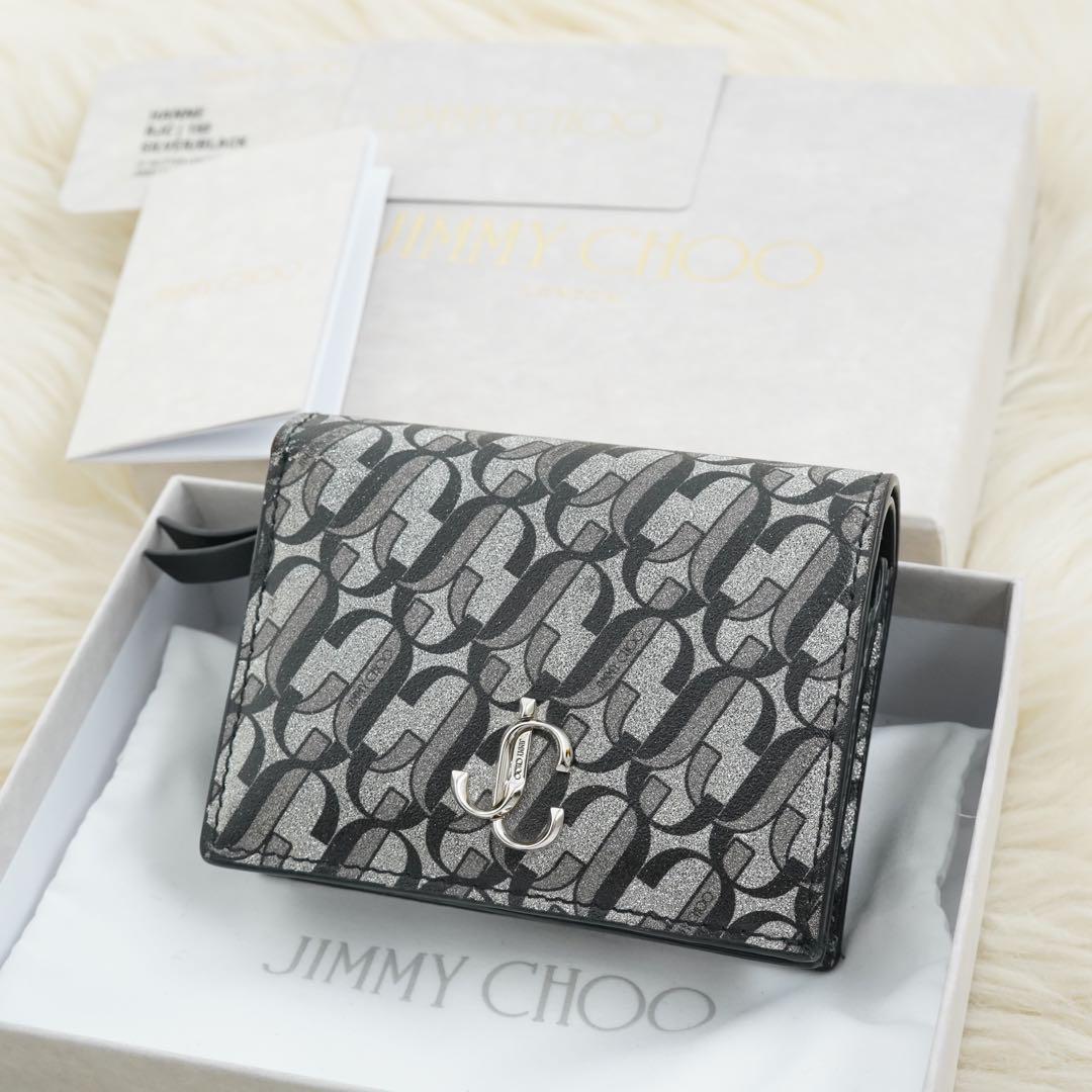 ほぼ未使用品　箱・タグ付き　jimmy choo ジミーチュウ　折り財布　ロゴ