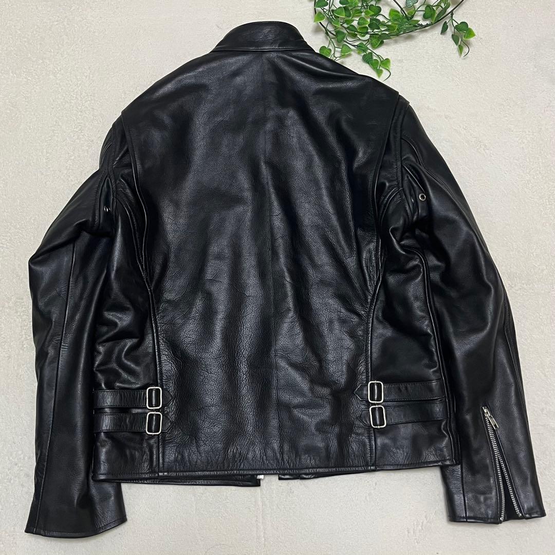 ホーンワークス　シングル　ライダース　ジャケット　ブラック　レザー　XL