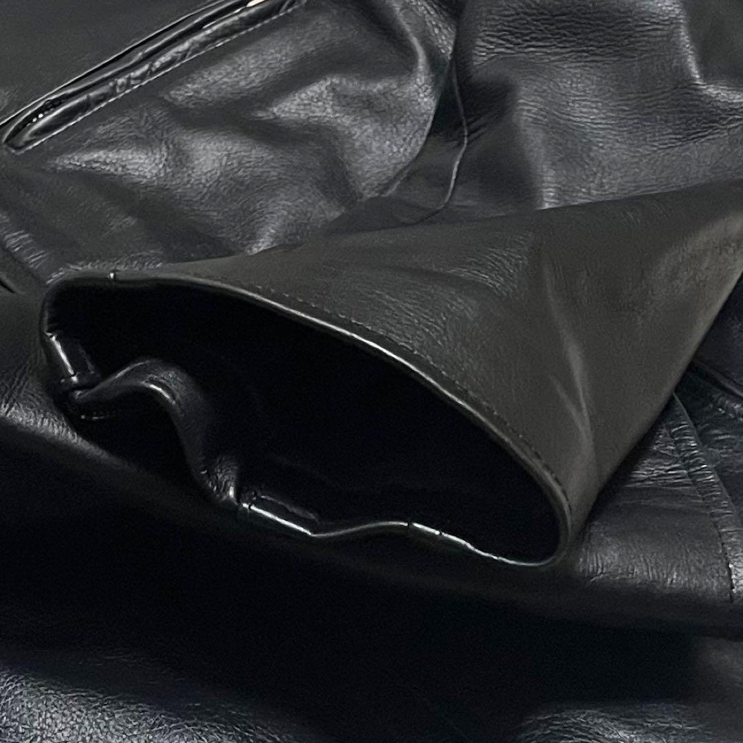 ホーンワークス　シングル　ライダース　ジャケット　ブラック　レザー　XL