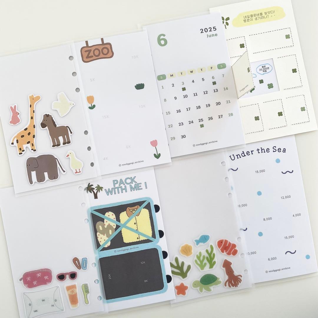 新春セール　韓国　貯金　アクリルバインダー　カバー　リフィル　1年分　ジップ