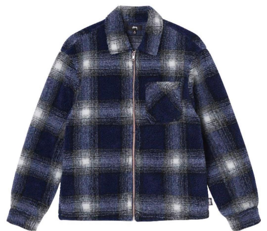 ジャケット・アウター stussy Shadow Plaid Sherpa Zip Shirt