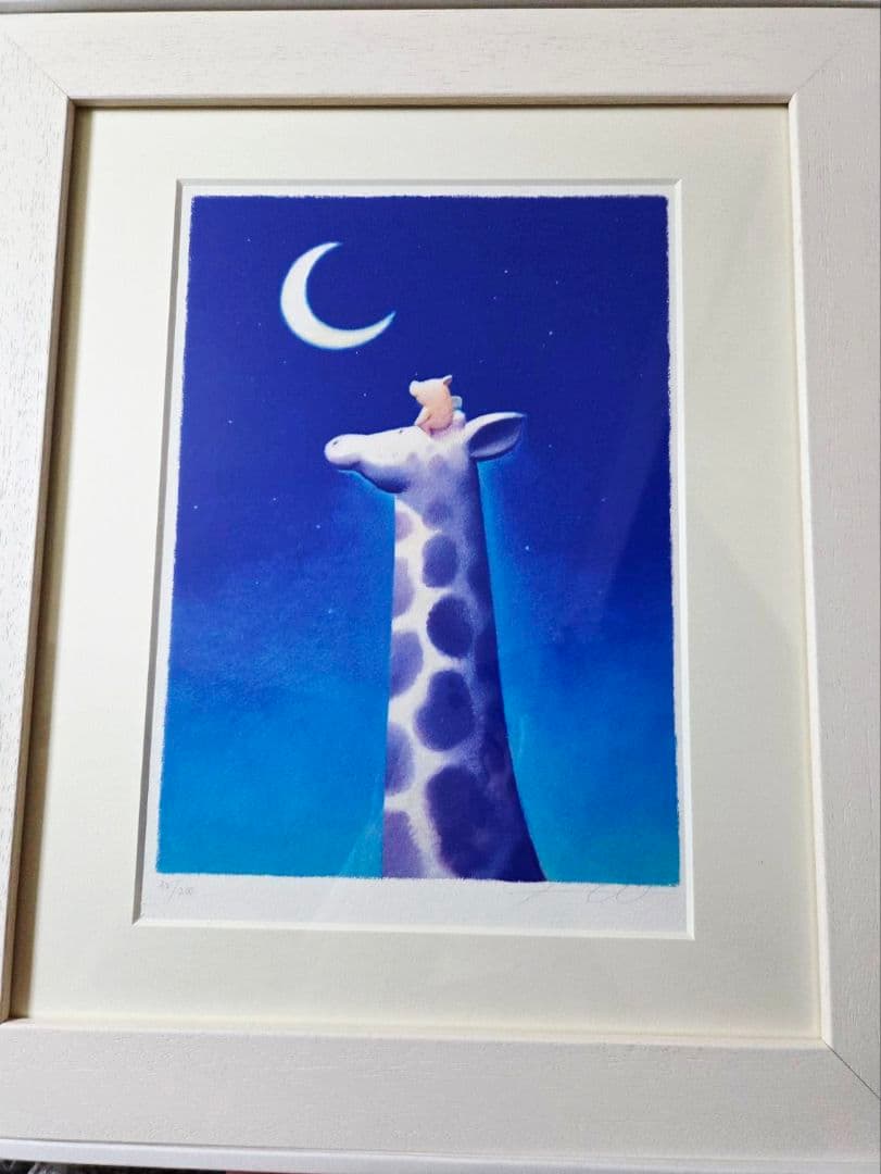 絵本付 渡辺宏 証明書付 版画 30/200【天使の約束】