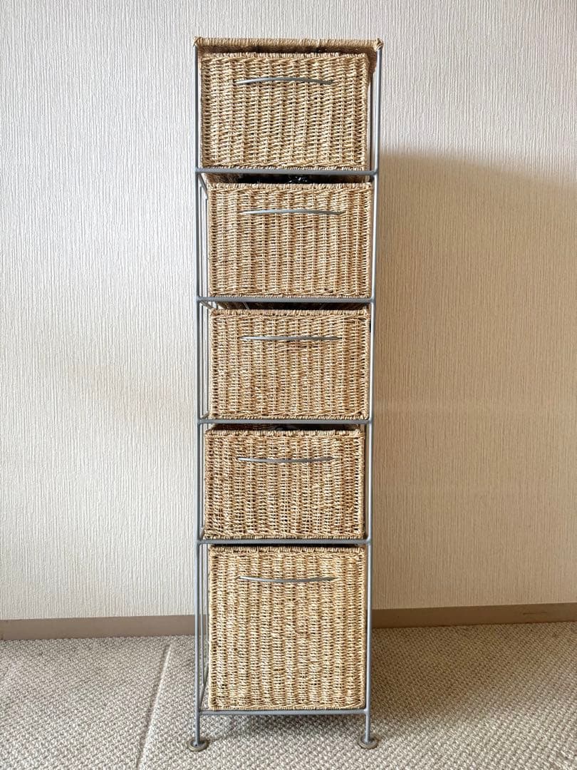 ラタン製チェスト 5段