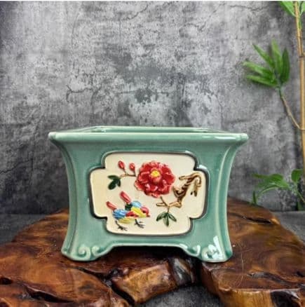 盆栽鉢 青磁鉢 山野草鉢 多肉植物 植木鉢 小品大品盆栽鉢 陶器鉢置物