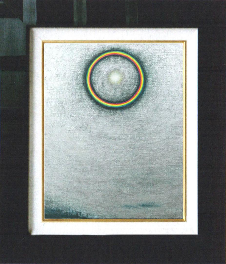 油絵 菅家令子 絵 絵画インテリア額付(白) F3-S102023 風景祈り希望