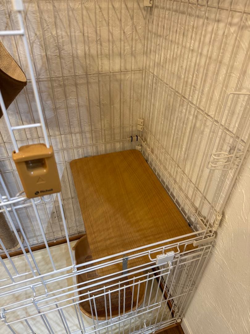 猫 ケージ Richell リッチェル 木製お掃除簡単 ライトブラウン 2段