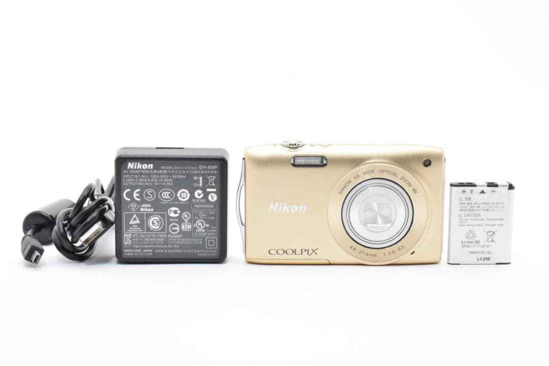【美品】Nikon COOLPIX S3300 ゴールド　動作確認済