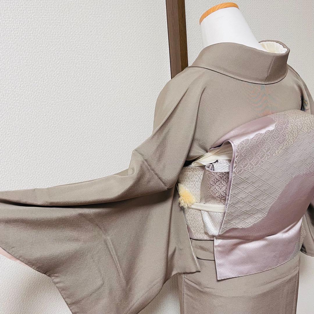 ベージュグレー 4点 フルセット 訪問着 入学式 卒業式 入園式 春 秋 冬