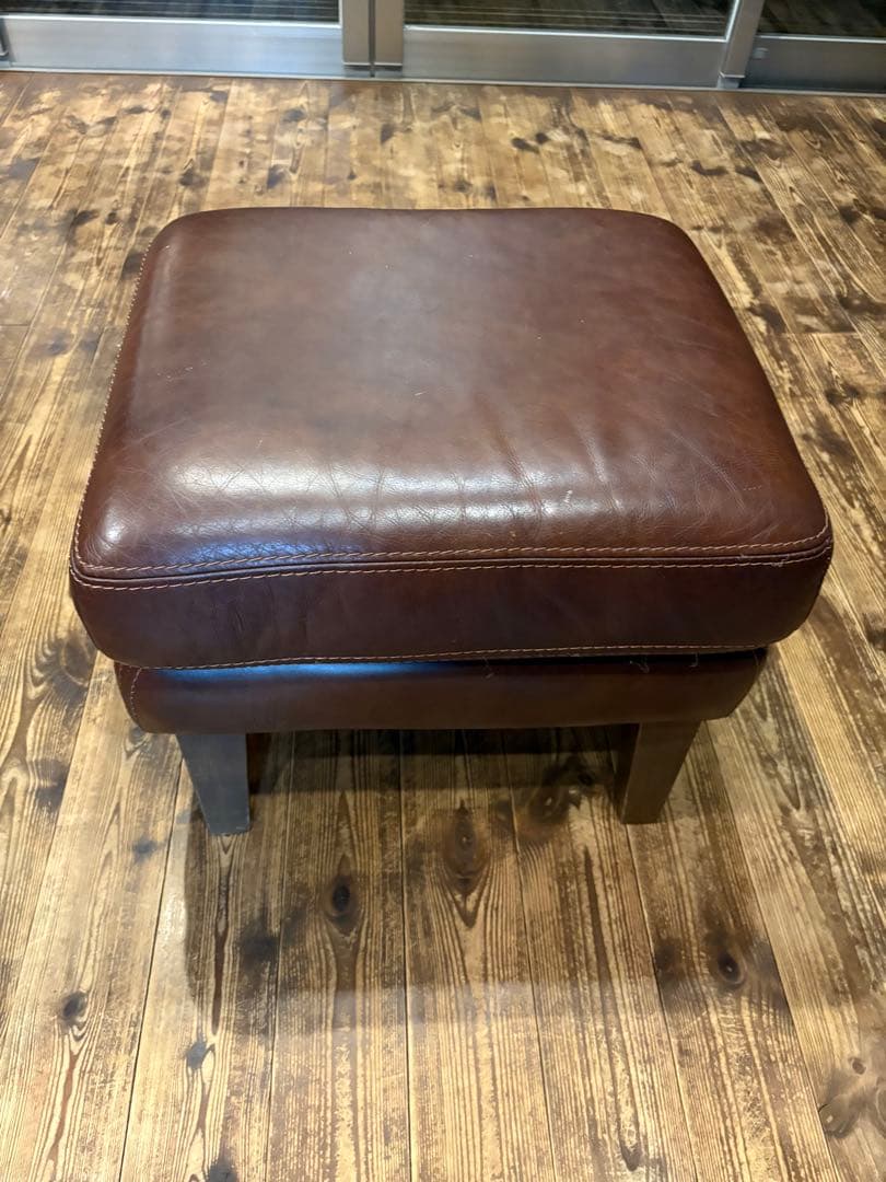 良品　unico 　FRAYE フレイ　レザー　オットマン