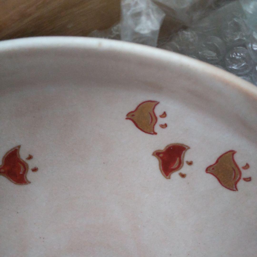 九谷焼菓子鉢仁清写水車千鳥図　初代滝口加全作【明治】【茶会】【骨董】【年代物】