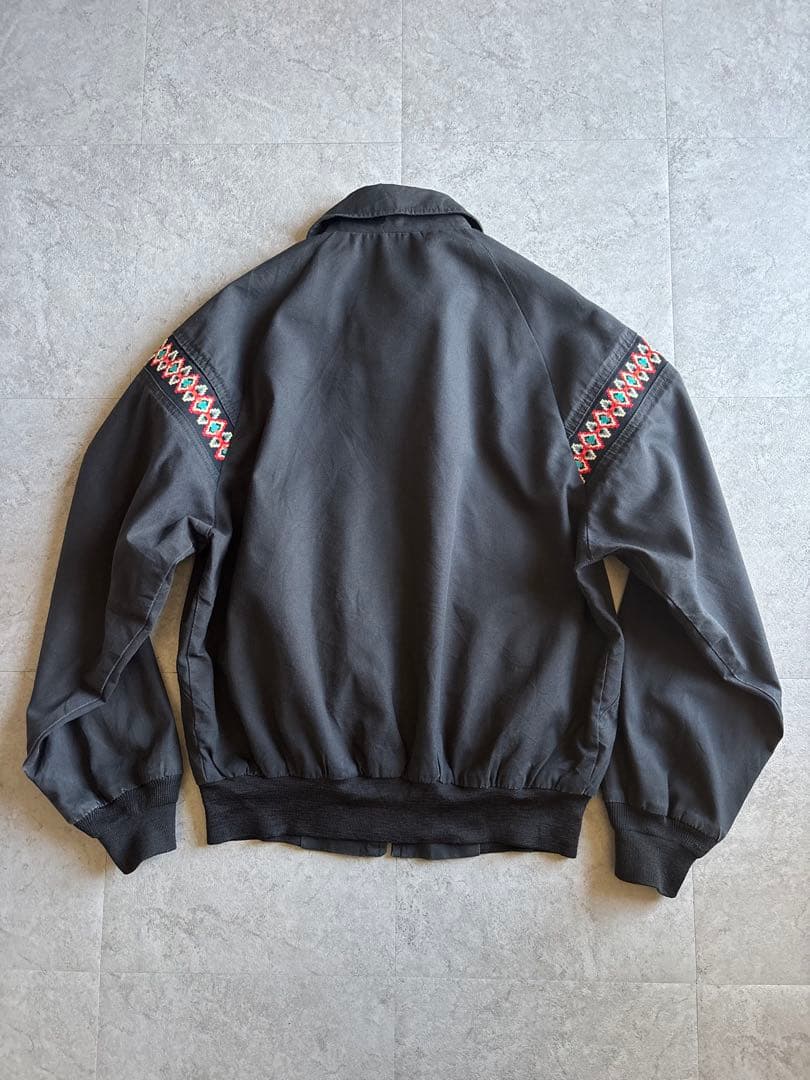 90s USA製 CANYON GUIDE ネイティブ柄ジャケット 短丈ブラック