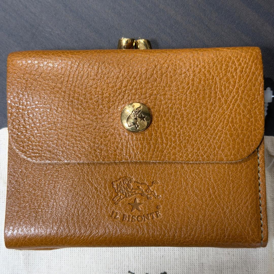 【新品未使用】イルビゾンテ 二つ折り がま口 財布 オリーブ