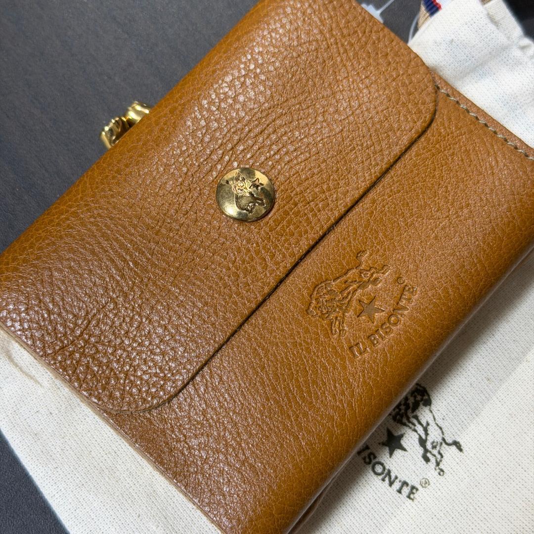 【新品未使用】イルビゾンテ 二つ折り がま口 財布 オリーブ