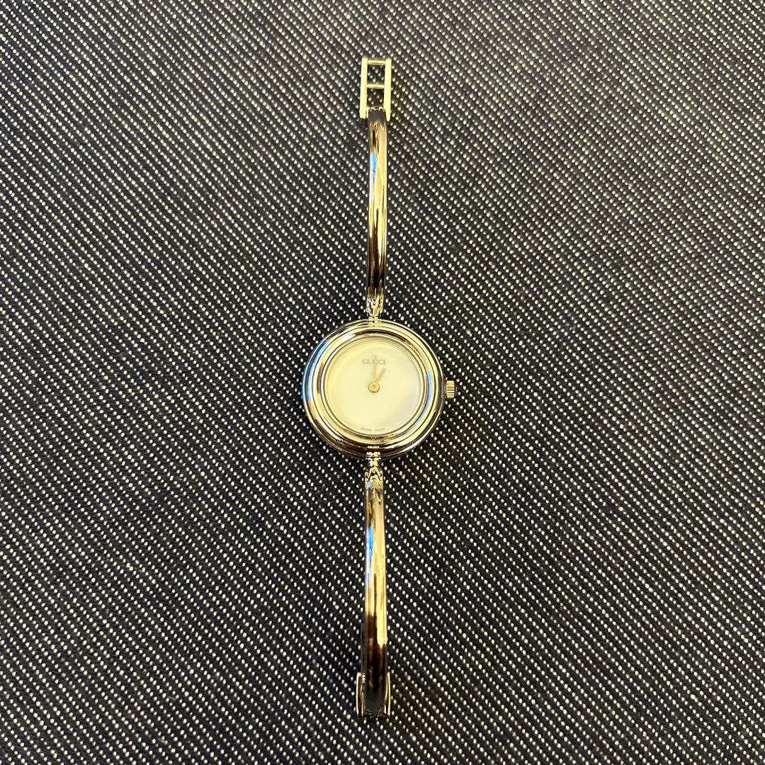 [美品]GUCCI チェンジベゼル シルバーバングルタイプ ベゼルなし