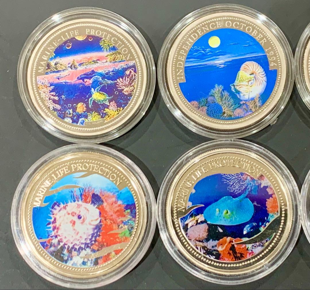パラオ　カラー　記念　1ドル　10枚　海洋生物　動物保護