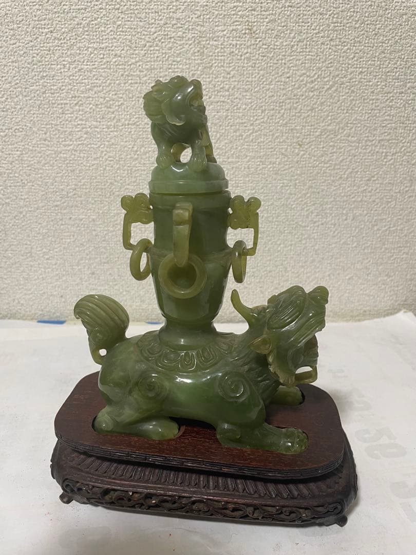 中国美術　玉石彫刻　香炉　置物