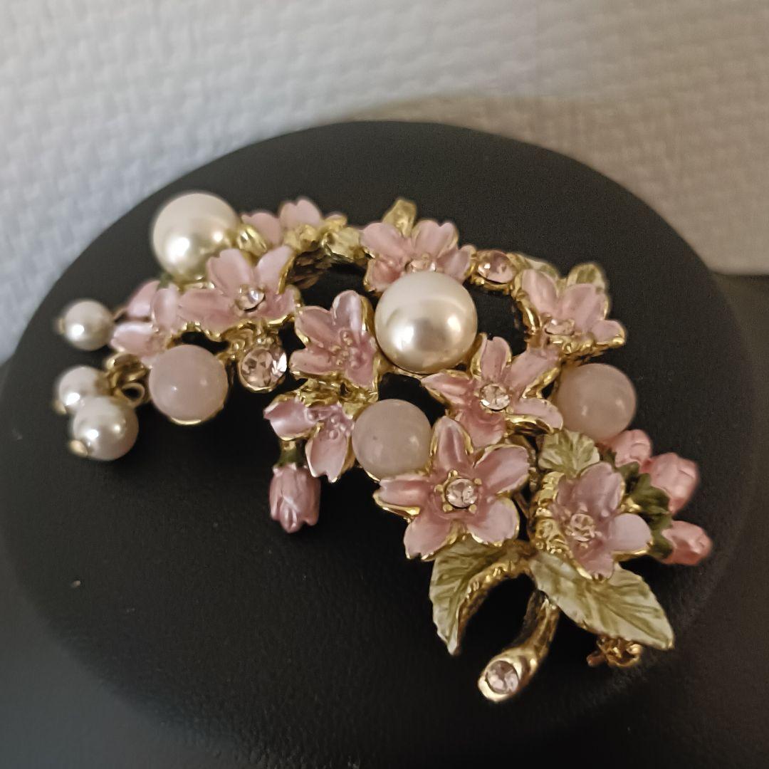 VENDOME BOUTIQUE/ヴァンドーム　ブローチ フラワー　ピンク