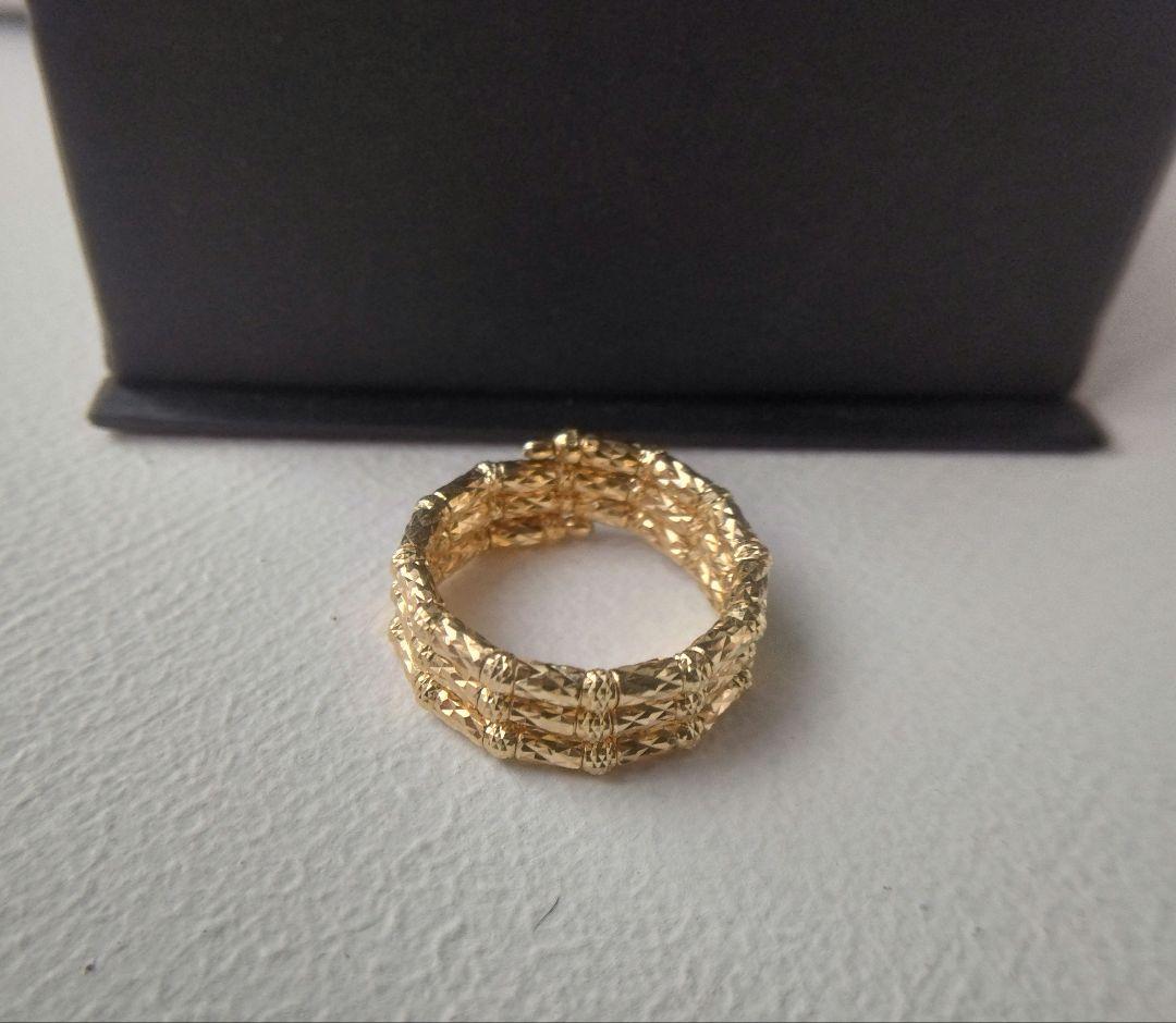 【新品同様】K18YG ミラーカット フリーリング